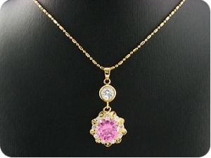 3x12mm Pink Sapphire Pendant Earrings Set