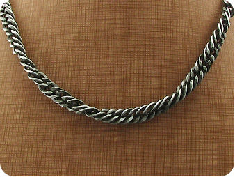 Dark Hemp Rope Type Black Stainless Steel Men Necklace