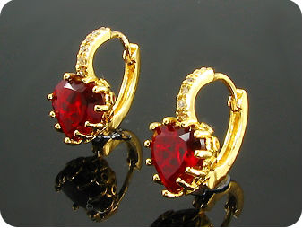 2x9mm Red Rubies Earrings