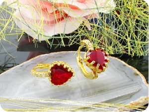 2x9mm Red Rubies Earrings