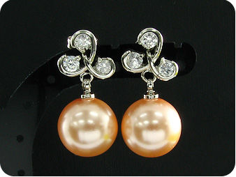 12mm Pearl 9x4mm Topaz Pendant Earrings Set