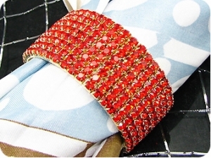 320x3mm Red Rubies Canival Party Gold Bracelet