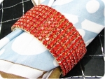320x3mm Red Rubies Canival Party Gold Bracelet