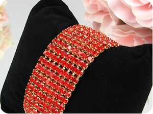 320x3mm Red Rubies Canival Party Gold Bracelet