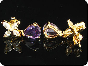 2x9mm Purple Amethyst Earrings