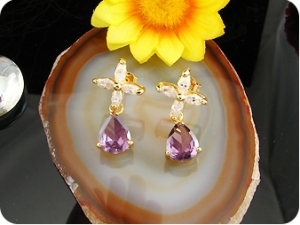 2x9mm Purple Amethyst Earrings