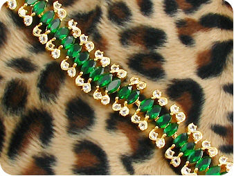 38x6mm Green Emerald Bracelet