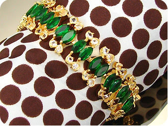 38x6mm Green Emerald Bracelet