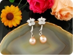 2x7mm Creamy Fresh Water Pearl Oval Earrings