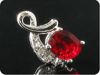 2x8mm Red Rubies Earrings