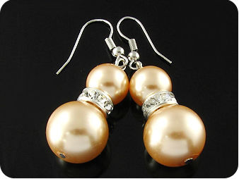 4x10~14mm Creamy Color Pearl Dangle Hoop Style Earrings