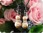 4x10~14mm Creamy Color Pearl Dangle Hoop Style Earrings