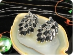 32 x 5mm Black Sapphires Earrings