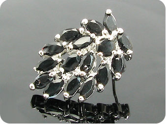 32 x 5mm Black Sapphires Earrings