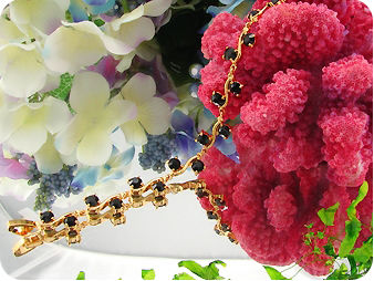 20x5mm Black Sapphire Round Cut Gold Style Bracelet