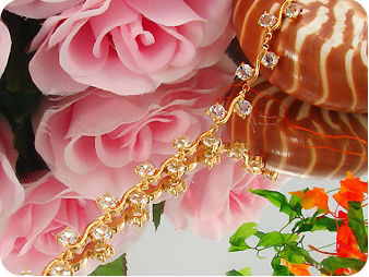 20x5mm White Simulated Diamond Round Gold Bracelet