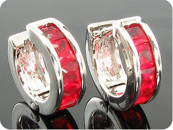 10x4mm Red Rubies  Earrings