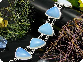 5x30mm Pure White Moonstone Silver Tennis Bracelet