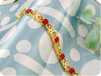 20x5mm Red Ruby Topaz Bracelet