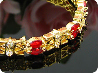20x5mm Red Ruby Topaz Bracelet