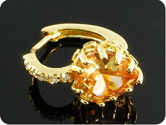 2x9mm Orange Sapphires Earrings