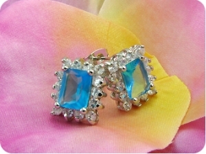 2x8mm Ocean Blue Sapphire Earrings