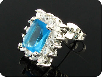 2x8mm Ocean Blue Sapphire Earrings