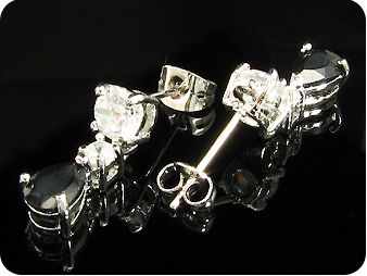 2x7mm Black Sapphires Earrings