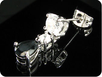 2x7mm Black Sapphires Earrings