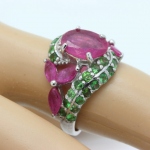 RUBY & TSAVORITE GARNET RING