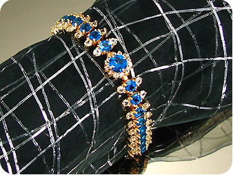 29x4-8 Blue Sapphire White Topaz Bracelet