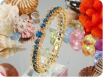 29x4-8 Blue Sapphire White Topaz Bracelet