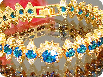 29x4-8 Blue Sapphire White Topaz Bracelet