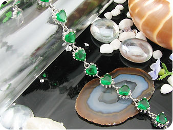 15x6mm Green Emerald  Bracelet