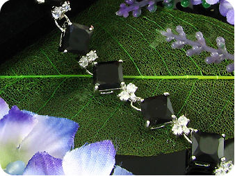 11 x 10mm Black Sapphires White Topaz Bracelet