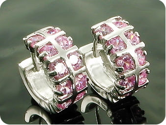 BOUCLES D'OREILLE SAPHIR ROSE