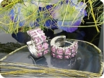 BOUCLES D'OREILLE SAPHIR ROSE