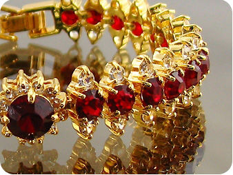 29x4~8mm Red Ruby Bracelet