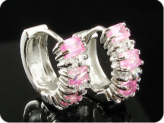 6x3mm Pink Sapphires Earrings