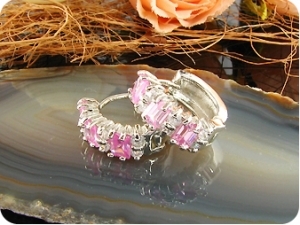 6x3mm Pink Sapphires Earrings