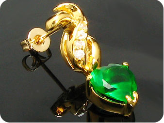 2x8mm Green Emerald Earrings