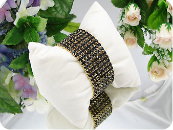 320x3mm Black Sapphire Canival Party Gold Bracelet