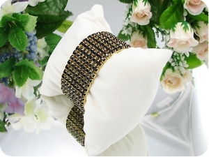 320x3mm Black Sapphire Canival Party Gold Bracelet