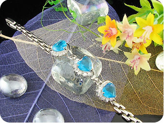 3x10 mm Blue Sapphire Heat Cut Bracelet