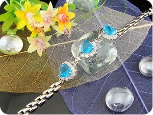 3x10 mm Blue Sapphire Heat Cut Bracelet