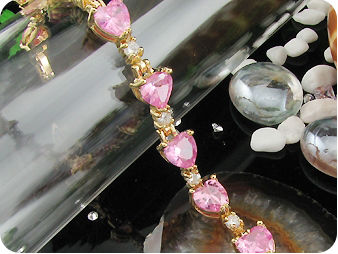 13x7mm Pink Sapphire Bracelet