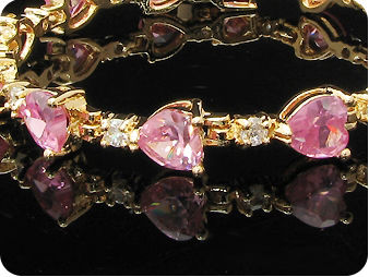 13x7mm Pink Sapphire Bracelet