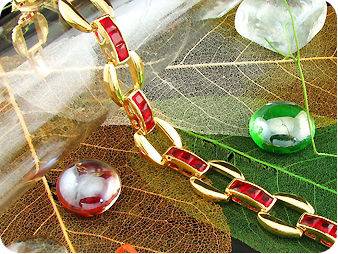 24x5mm Red Rubies Bracelet