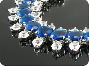 87x3~4mm Royal Blue Sapphire White Topaz Bracelet