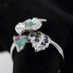 SAPPHIRE, EMERALD & RUBY RING